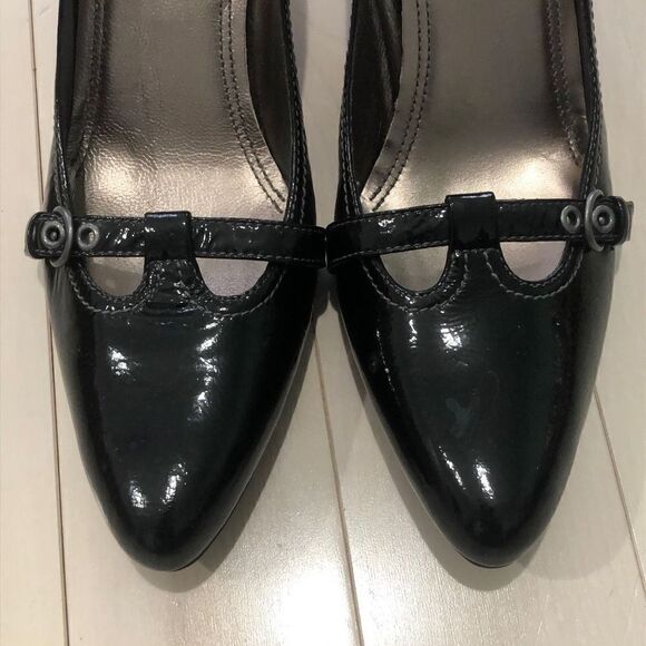 Ecco Women's Mary Jane Adjustable Buckle Pointed Toe Heels Black Size 40 - Picture 3 of 5
